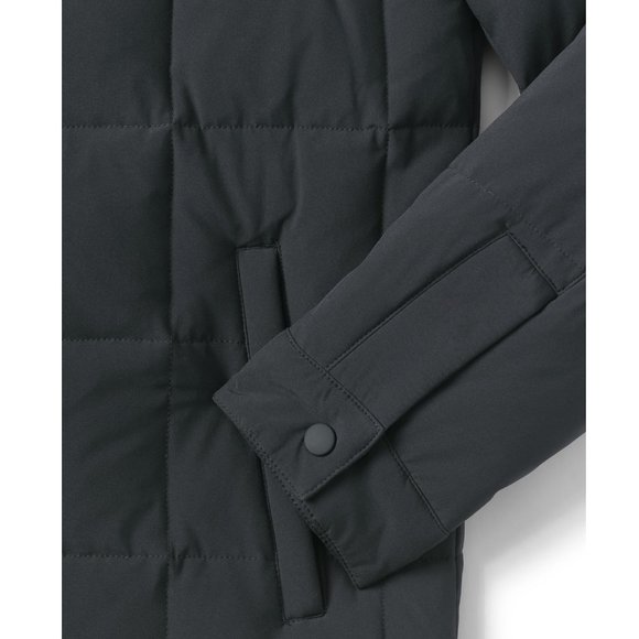 Mens Quilted Down Bomber Jacket with Stretch Charcoal Grey Black and Gray size L - Picture 6 of 8